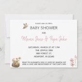Invitation *~* Baby shower animal de la forêt de bois mou (Dos)