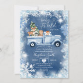 Invitation Baby shower animal de la forêt de Snowflake blanc (Devant)