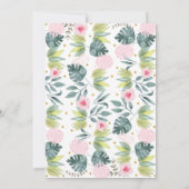 Invitation Baby shower animal de la Jungle de Safari rose (Dos)