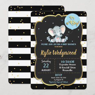 Invitation Baby shower animal de la jungle des éléphants Invi