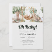 Invitation Baby shower animal de l'ours mou de la forêt (Devant)