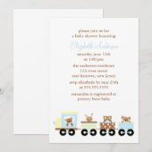 Invitation Baby shower animal de train de jouet (Devant / Derrière)