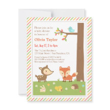 Baby shower animal forestier coloré