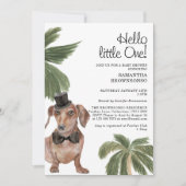 Invitation Baby shower animal garçon rustique Palm Dachshund (Devant)