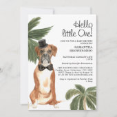 Invitation Baby shower animal garçon Tropical Palm Boxer Chie (Devant)