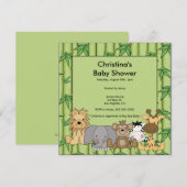 Invitation Baby shower animal Jungle (Devant / Derrière)