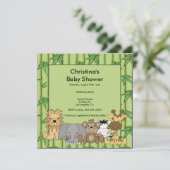 Invitation Baby shower animal Jungle (Debout devant)
