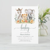 Invitation Baby shower animal Jungle (Debout devant)