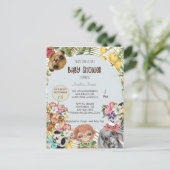 Invitation Baby shower animal Jungle Safari (Debout devant)