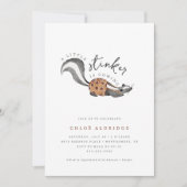 Invitation Baby shower animal Little Stinker Woodland (Devant)