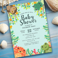 Invitation Baby shower animal marin et marécageux