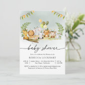 Invitation Baby shower animal moderne Safari Boy (Debout devant)