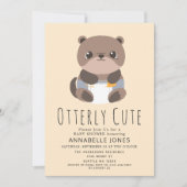 Invitation Baby shower animal Otter Otter Otter (Devant)