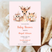 Invitation Baby shower animal rose floral