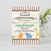 Invitation Baby shower animal Safari (Debout devant)