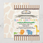 Invitation Baby shower animal Safari (Devant / Derrière)
