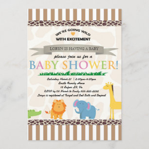 Invitation Baby shower animal Safari