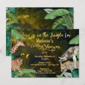 Invitation Baby shower animalier de la Jungle (Devant / Derrière)