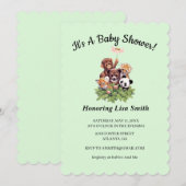 Invitation Baby shower animalier de la Jungle mignonne (Devant / Derrière)