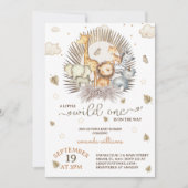 Invitation Baby shower animalier Jungle Safari (Devant)