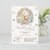 Invitation Baby shower animalier Jungle Safari (Debout devant)