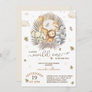 Invitation Baby shower animalier Jungle Safari