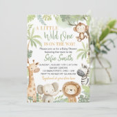Invitation Baby shower animalier Little Wild One (Debout devant)