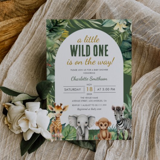 Invitation Baby shower animalier Little Wild One
