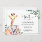 Invitation Baby shower animalier Little Wild One (Devant)