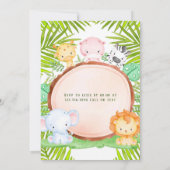Invitation Baby shower animalier Safari Jungle (Dos)