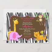 Invitation Baby shower animalier Zebra Print Jungle (Devant)
