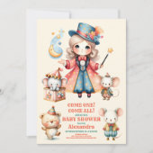 Invitation Baby shower animaliers de cirque (Devant)