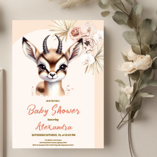 Invitation Baby shower animaliers pour filles Safari