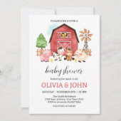 Invitation Baby Shower Animaux de la Ferme (Devant)