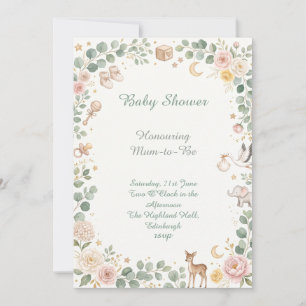 Invitation Baby Shower Animaux de la Forêt