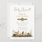 Invitation Baby-Shower Animaux de la Forêt (Devant)