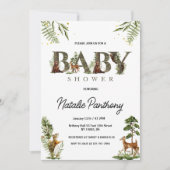 Invitation Baby Shower Animaux de la Forêt (Devant)
