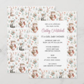 Invitation Baby Shower Animaux de la Forêt (Devant / Derrière)