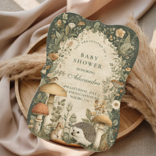 Invitation Baby Shower Animaux de la Forêt Vintage
