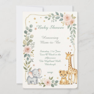 Invitation Baby Shower Animaux de Safari
