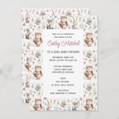 Invitation Baby shower Animaux des bois (Devant / Derrière)