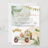 Invitation Baby shower Animaux Safari mignons (Devant)