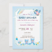Invitation baby shower announcement for TWIN BOYs (Devant)