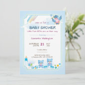 Invitation baby shower announcement for TWIN BOYs (Debout devant)
