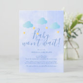 Invitation Baby shower Annulation Douche bleue par la poste (Debout devant)