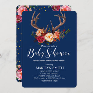Invitation baby shower Antler