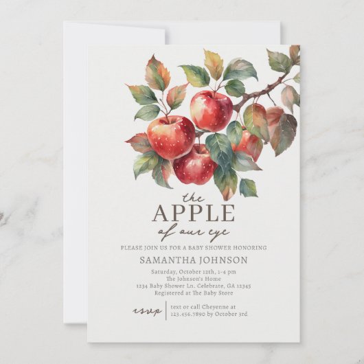Invitation Baby shower Apple Automne (Devant)