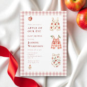 Invitation Baby shower Apple En vichy rose
