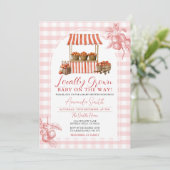 Invitation Baby shower Apple local En vichy (Debout devant)