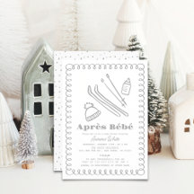Baby shower Après Bébé Gris Creusé À La Main